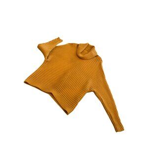 Philosophy Mustard Yellow Ribbed Knit Turtleneck Sweater Womens L